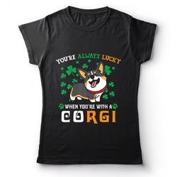 always lucky with dog st patricks day t-shirt