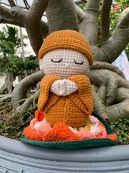 little monk doll, little monk amigurumi pattern, crochet monkdoll gift for religious friends, cute amigurumi doll