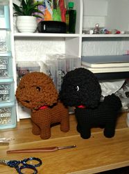 amigurumi crochet puppy. lucas the toy poodle black and brown amigurumi. puppy dog crochet amigurun