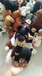 amigurumi crochet dog. zeus the doberman. puppy dog crochet amigurumi