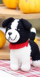 shadow the border collie amigurumi crochet. puppy dog crochet amigurumi