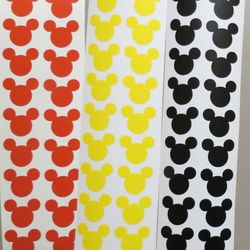 set of 12 mickey mouse vinyl decals, decals for cup, balloon, disney party,envelope seal. party decor