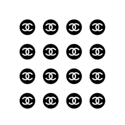 set of 8 chanel symbol vinyl decals , fashion brand logo vinyl decals