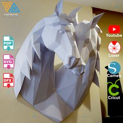 Couple Horse Paper Model template - Couple Horse paper Sculpture- Couple Horse Papercraft Kit DIY 3D Paper Crafts