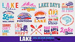 summer lake svg design bundle