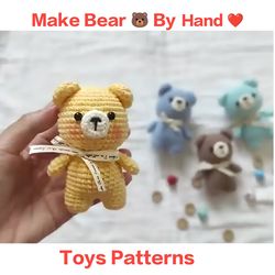 digital download - pdf - video - bear pattern - toys - toy pattern - easy make by hand