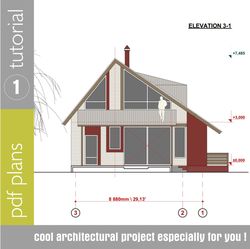 pdf plans guest house 31.73 x 29.13 ft with sauna and spa are, digital download.