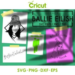 billie eilish bundle 12 pack, billie eilish svg, billie eilish svg files, svg cut files, cricut svg, dxf, bundle, logo