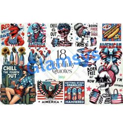 4th of july quotes sublimation clipart bundle 18 pngs, clipart sublimation png, png bundle, 4th of july quotes png