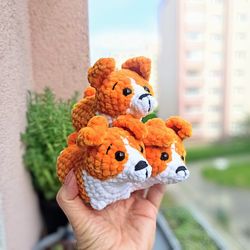 crochet mini corgi, 2 colors