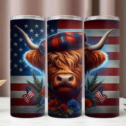 20oz highland cow tumbler png - 20oz highland cow tumbler wrap - 20oz 4th of july tumbler design - 4th july tumbler png