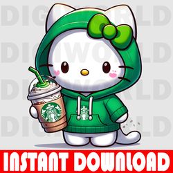 starbucks kawaii hello kitty - hello coffee kitty - hello starbucks coffee - coffee hello kity png