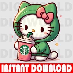 starbucks kawaii hello kitty - hello coffee kitty - hello starbucks coffee - coffee hello kity png.