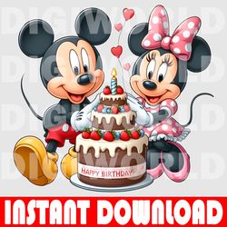 cute mickey and minnie mouse birthday - mickey mouse birthday png - kids birthday mickey mouse png - digital download