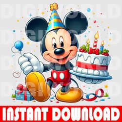 cute mickey mouse birthday - mickey mouse birthday png - kids birthday mickey mouse png - digital download