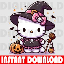 cute halloween kawaii hello kitty - hello witch kitty - hello halloween kitty png - witch halloween hello kity png .