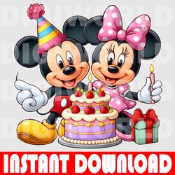 cute mickey mouse birthday - mickey mouse birthday png - mickey mouse png - cartoon sublimation png - digital download.
