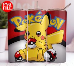 20oz tumbler wrap pokemon png - kids cartoon tumbler designs - 20oz skinny tumbler png - pokemon 20oz png sublimation