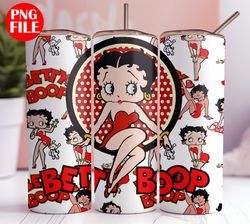 love 20oz tumbler wrap betty boop png - betty tumbler design - 20oz skinny tumbler png -20oz betty boop sublimation .