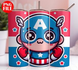 kids hero 20oz captain america tumbler wrap - kids hero 20oz skinny tumbler png - captain america 20oz png sublimation .