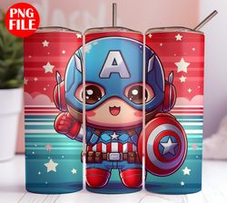 kids hero 20oz captain america tumbler wrap - kids hero 20oz skinny tumbler png - captain america 20oz png sublimation