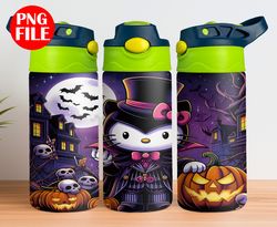 halloween hello kitty 12oz tumbler wrap - hello kitty tumbler designs - 12oz sippy cup tumbler png - 12oz flip top png