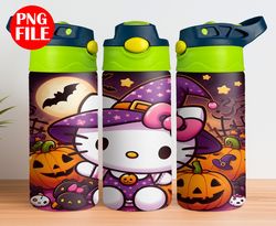 halloween hello kitty 12oz tumbler wrap - hello kitty tumbler designs - 12oz sippy cup tumbler png - 12oz flip top png.