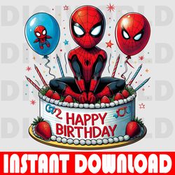 spider-man birthday clipart - cute spider-man png - birthday digital file - instant download - spider-man party theme