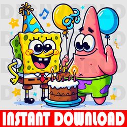 sbongebob birthday png - birthday spongebob clipart - birthday digital png - instant download - spongebob party theme .