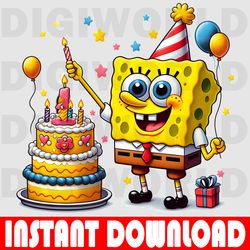 sbongebob birthday png - birthday spongebob clipart - birthday digital png - png download - spongebob party theme