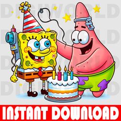 sbongebob birthday png - birthday spongebob clipart - birthday digital png - png download - spongebob party theme .