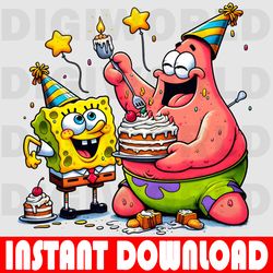 sbongebob birthday png - birthday spongebob clipart - birthday digital png - png download - spongebob party theme png