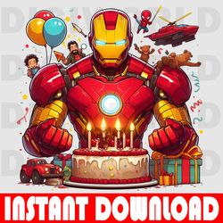 iron man birthday clipart - birthday iron man png - birthday digital png - instant download - iron man party theme