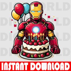 iron man birthday clipart - birthday iron man png - birthday digital png - instant download - iron man party theme.