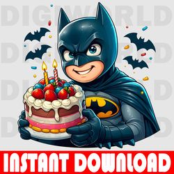 batman birthday cliparts - birthday batman png - birthday digital png - instant download - batman party png theme