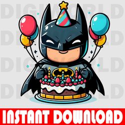 batman birthday cliparts - birthday batman png - birthday digital png - instant download - batman party png theme .
