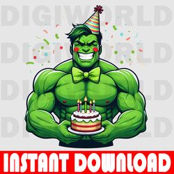 green hulk birthday clipart - green hulk birthday png - birthday digital png - instant download - green hulk party theme