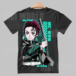 dtf demon slayer anime t-shirt designs - kimetsu no yaiba shirt - tanjiro kamado shirt png dtf prints - digital download