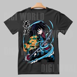 dtf demon slayer anime t-shirt design - kimetsu no yaiba shirt - giyu tomioka shirt png dtf print - digital download .