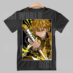 dtf demon slayer anime t-shirt design - kimetsu no yaiba shirt - zenitsu shirt png dtf print - digital download .