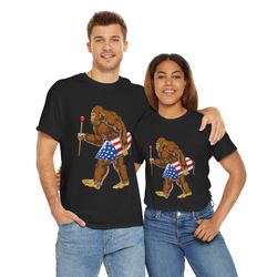 bigfoot fireworks 4th of july t-shirt for men and women