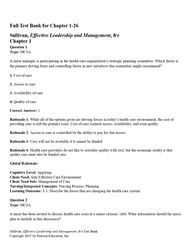 test bank for effective leadership and management in nursing 8th edition by eleanor sullivan chapter 1-26