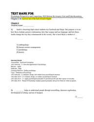 test bank for psychology perspectives and connections 2024 release by gregory feist and erika rosenberg chapter 1-16