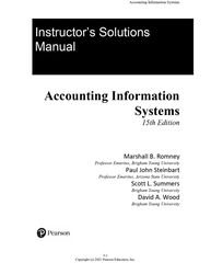 solution manual for sm tb accounting information systems 15th edition by marshall b romney, paul j. steinbart, scott l.