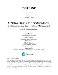 test bank for operations management sustainability and supply chain management, canadian edition, 4th edition jay heizer