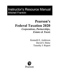 instructors resource manual pearson's federal taxation 2020 corporations, partnerships, estates & trusts by timothy j. r