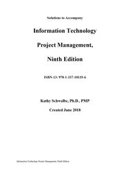 solution manual for information technology project management 9th edition by kathy schwalbe