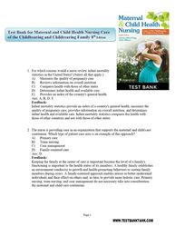 test bank for maternal and child health nursing care of the childbearing and childrearing family 8th edition by joanne s