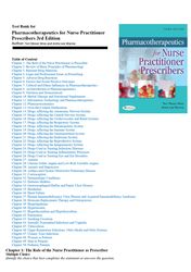 test bank for pharmacotherapeutics for nurse practitioner prescribers 3rd edition by woo