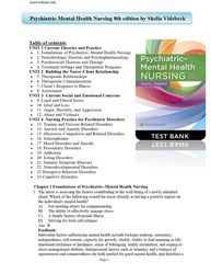 test bank psychiatric mental health nursing 8th edition by shelia videbeck